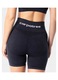 Pantaloni scurti sportivi, Carpatree, Yasmine, talie inalta, efect stone wash, negru, XS INTL