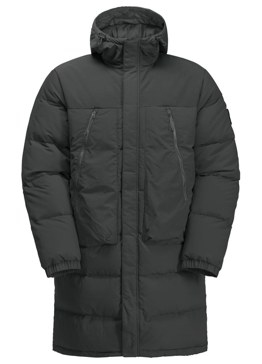 Geaca barbati, Jack Wolfskin, Dellbruec Long JKT, granit negru, puf