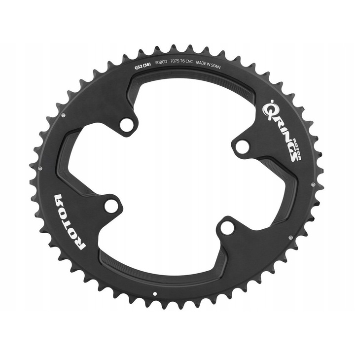 Coroana Rotor Q-Ring 54T, 1 rand, 4x110mm, ovala, aluminiu, neagra