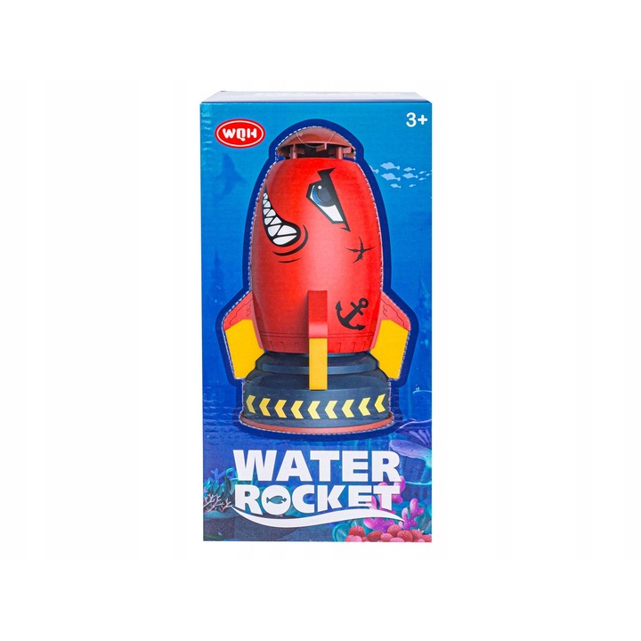 Racheta de apa ChRLD, set cu baza si racheta rosie, 24x18x18cm