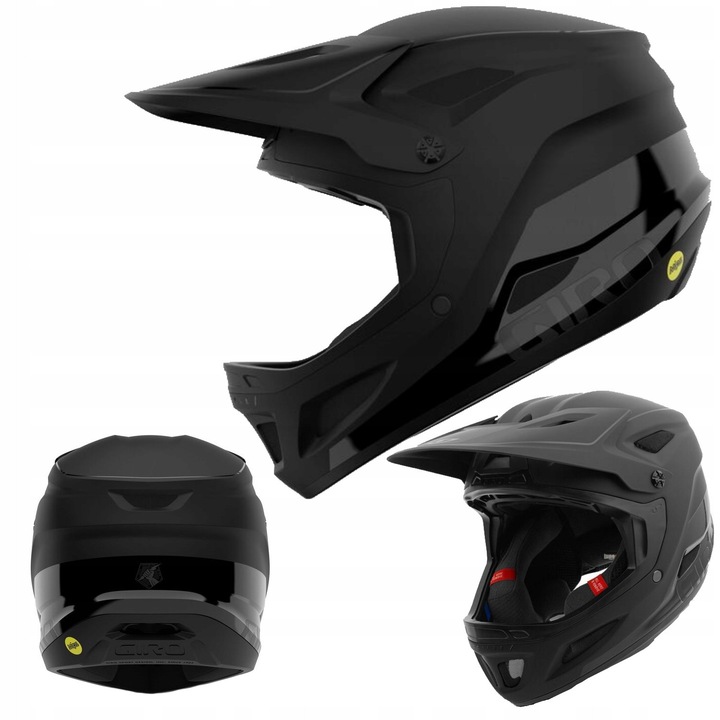 Kask Full Face Giro Disciple MIPS, matt fekete, S (54-56 cm), szellőző, P.O.V. kamera rögzítés