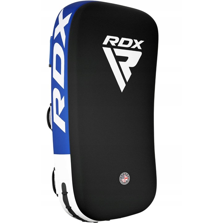 Протектор за ръка RDX Arm Pad Curve, черно-бяло-синьо, от кожа