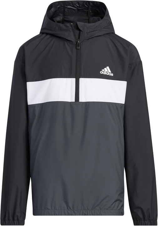Geaca anorak Adidas, impermeabila, neagra, pentru copii, unisex, 140 CM