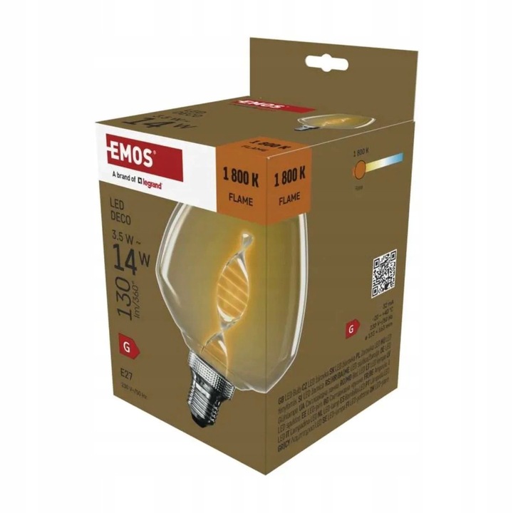 Emos E27 3.5W láng LED izzó