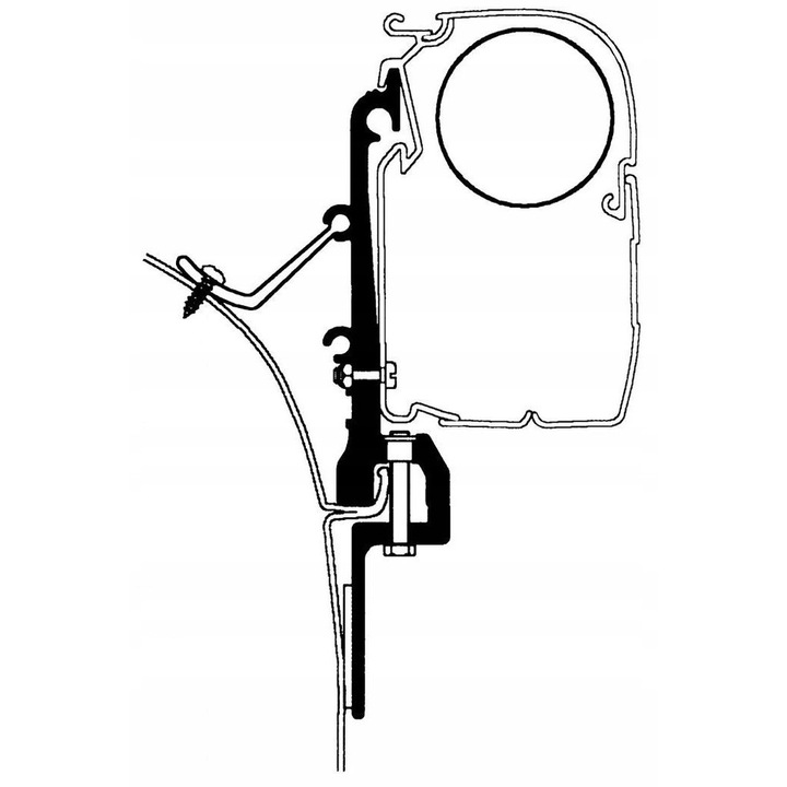 Adapter Sprinter Van napellenzőhöz, Thule, 1x4cm + 2x8cm szett, ezüst