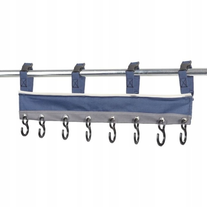 Suport cort 8 carlige, Brunner, gri/albastru, 60x9.5cm