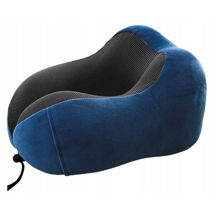 Perna de calatorie, material velur si spuma cu memorie, culoare granat, dimensiuni 28x30x14cm