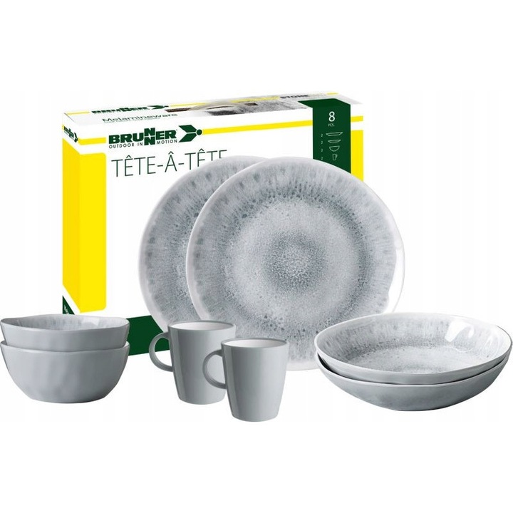 Set de cina din melamina Pearl 8 piese Brunner