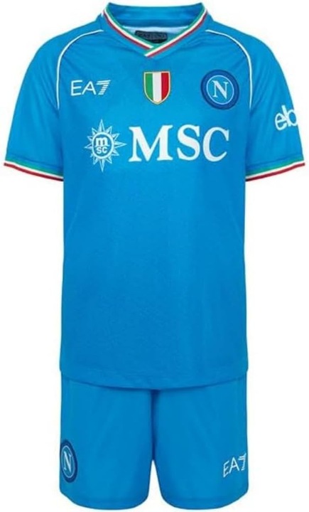 Set fotbal SSC Napoli Junior Home 2023/2024, Emporio Armani, albastru, 100% poliester, 128 CM
