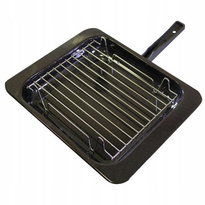 Tigaie grill pentru aragaz rulotă Thetford Caprice/Aspire/Midi Prima, argintiu-negru, 330 x 270 mm