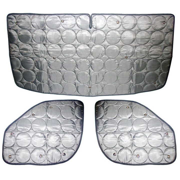Комплект 3 термоизолационни щори Isoflex, Reimo, за Mercedes Sprinter 1995-2006, сребристи, PVC