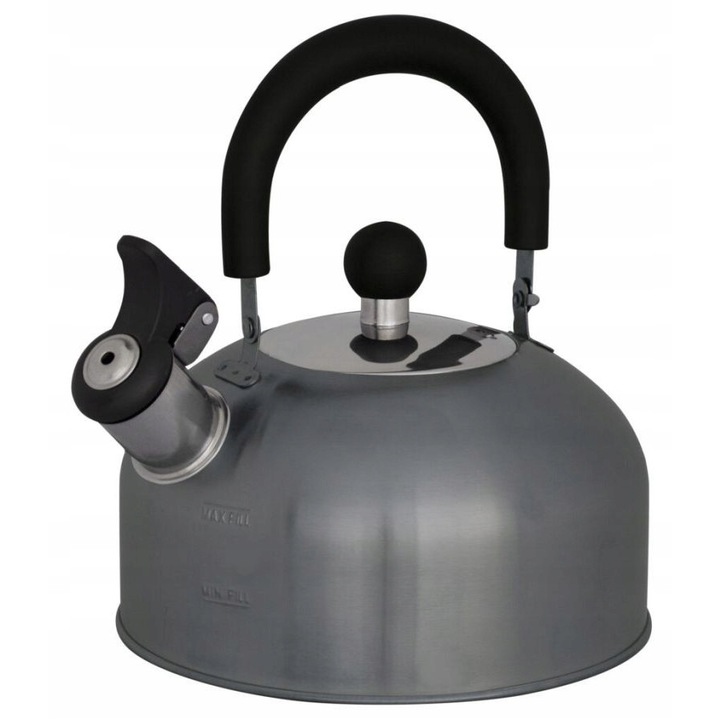 Fierbator cu fluier pentru rulota EuroTrail, 1.5 l, inox, gri