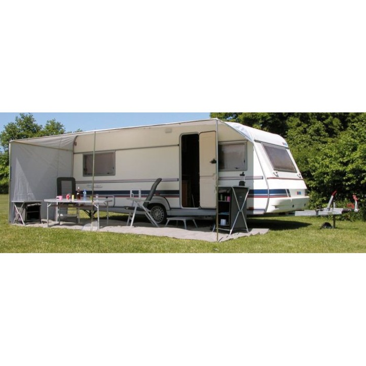Сенник за кола, EuroTrail, 940-980 см, сив, 780x200 см, със странична стена