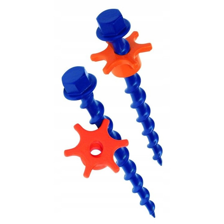 Set 6 suruburi Peg&Stop Peggy Peg, 16cm, albastru, material poliamid cu fibra de sticla