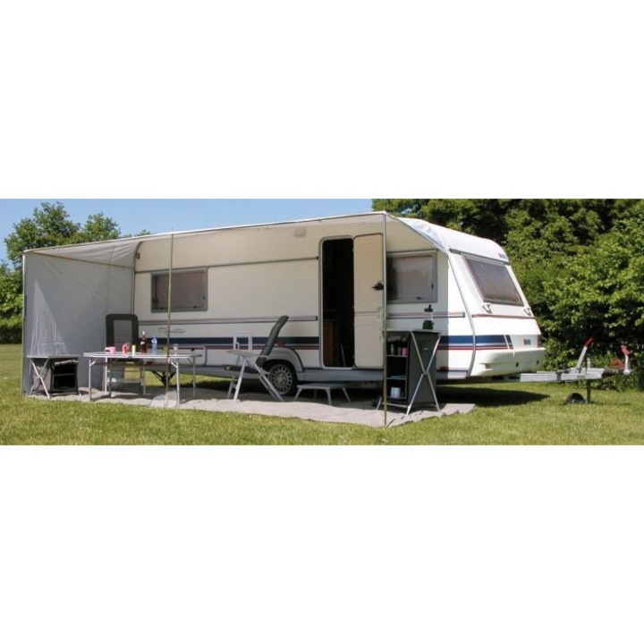 Сенник за кола, EuroTrail, 900-940 см, сив, 740x200 см, със странична стена
