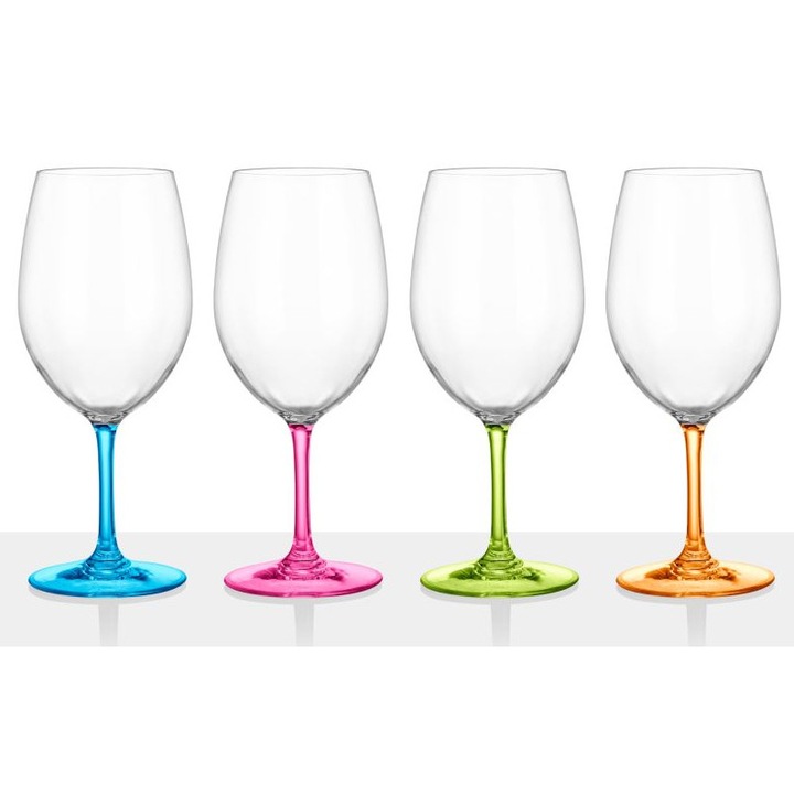Glamour borospohár készlet, Brunner, 4 db, 600 ml, többszínű
