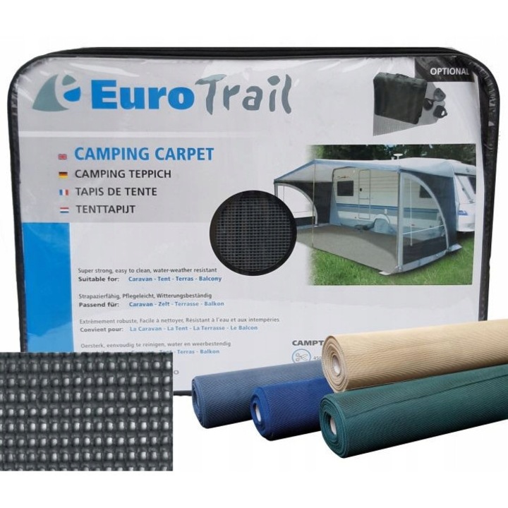 Covoare set, EuroTrail, Wykladzina Camptex, 600x350cm, antracit