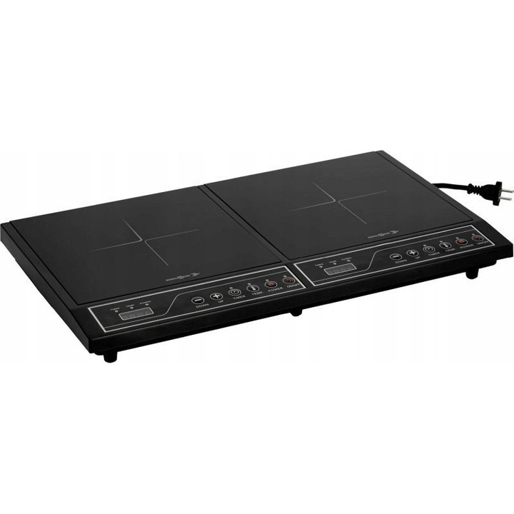 Brunner Hot Point Induction Double elektromos főzőlap, 2 főzőzóna, 60x36x7cm, fekete