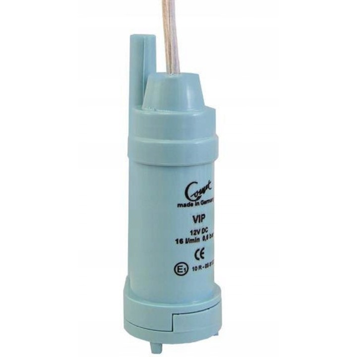 12V-os vízpumpa, 16l/perc, 0,6 bar, Comet, kék, fi 48 x h123 mm
