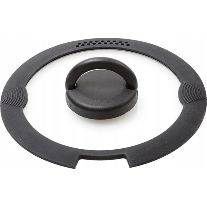 Brunner üvegfedő szilikon peremmel, 20 cm, ergonomikus fogantyúval, hőálló