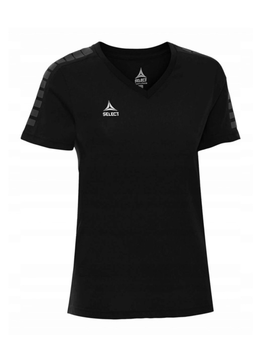 Női sport póló, Select Torino, V-nyakú, fekete, pamut-poliészter, XS INTL