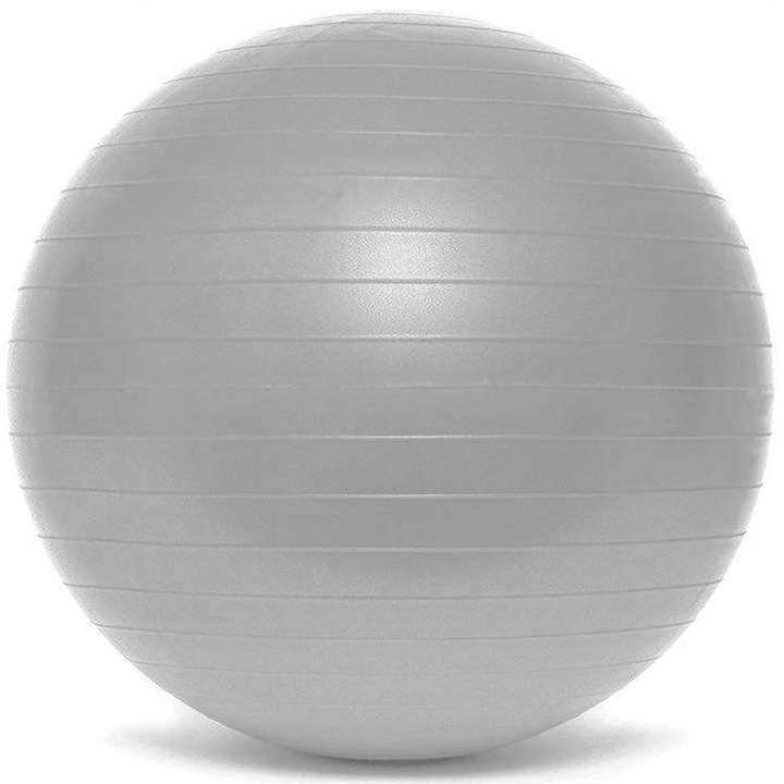 Minge fitness 65 cm, SMJ Sport, anti-burst, antiderapant, gri, cu pompa