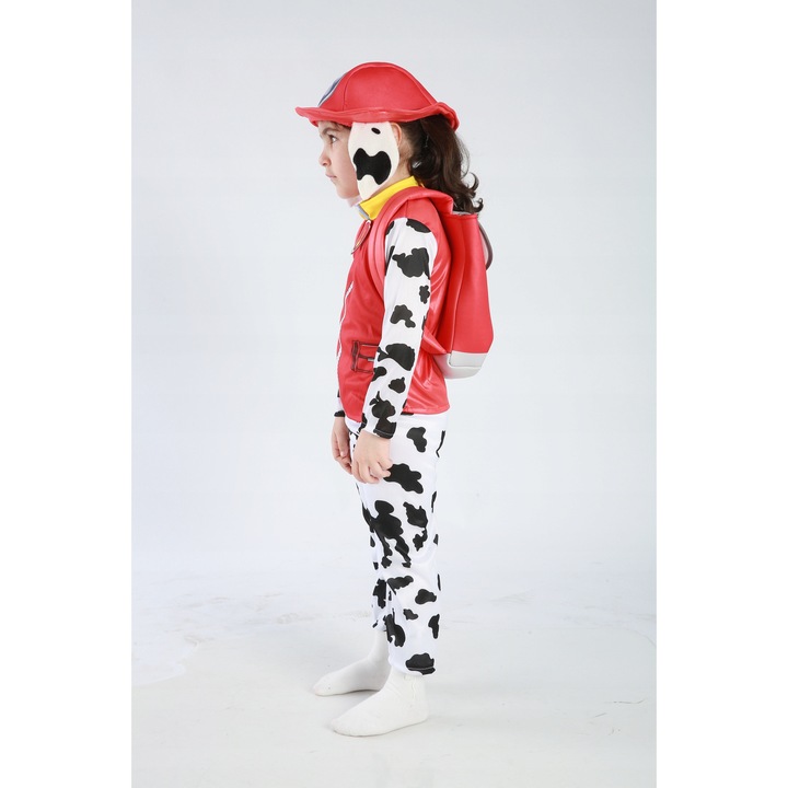 Costum copii Cogio, Psi Patrol Marshall, set 4 piese, bluza, pantaloni, palarie, rucsac, multicolor, XS, 2-3 ani