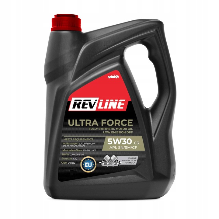 Ulei motor Revline Ultra Force C3 5W/30 5L, sintetic, pentru motoare benzina si Diesel, protectie excelenta