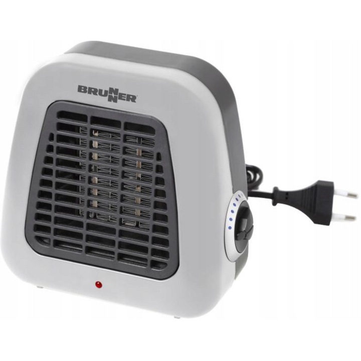 Termoventilátor Kero Thermostat Brunner, 500W, szürke, 15,5x15x7,3cm