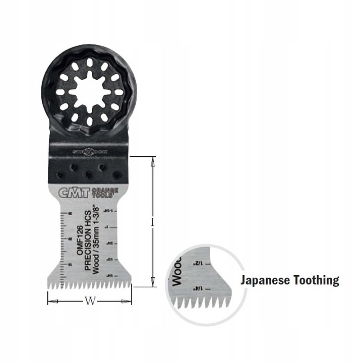 Lama taiere CMT OMF126-X1, 35x50mm, HCS, pentru lemn, sistem Starlock