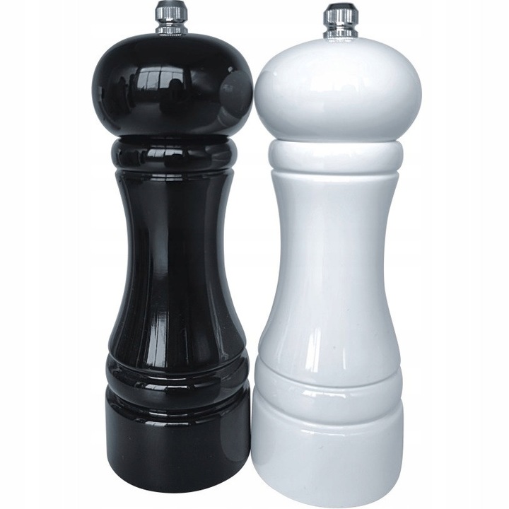 Set rasnite pentru sare si piper, Brunbeste, alb si negru, 17x5,5cm