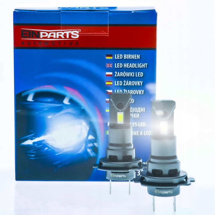 Комплект LED крушки H7 EinParts Automotive, 3500 лумена, 6000K, активно охлаждане, Plug&Play