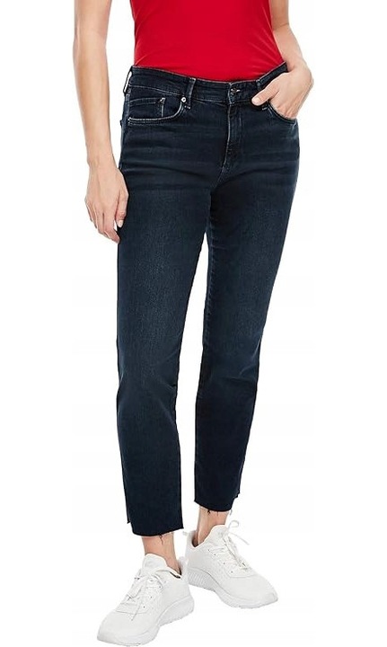 Blugi dama s.Oliver, 7/8, slim fit, 5 buzunare, inchisi la culoare, denim elastic, bleumarin, 38 EU
