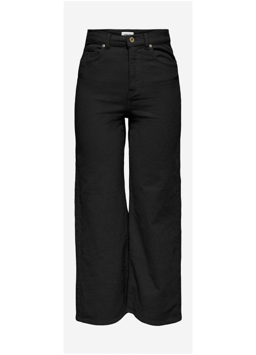Pantaloni dama, Only, largi cu talie inalta, bumbac, negru, W40-L32 US