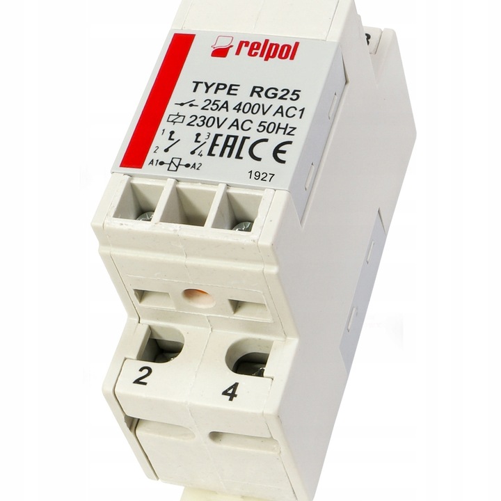 Ipari relé 2Z 25A 230V AC RG, 2 érintkező, 47.5x26x72mm, IP20
