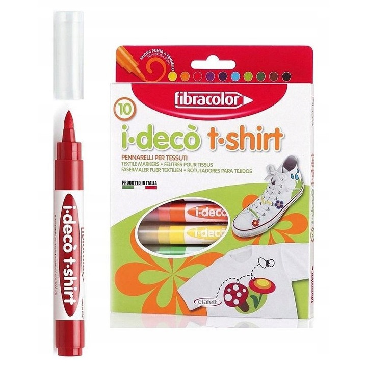 Markere Fibracolor, set 10 culori metalice, pentru scoala, dimensiune 10x15cm