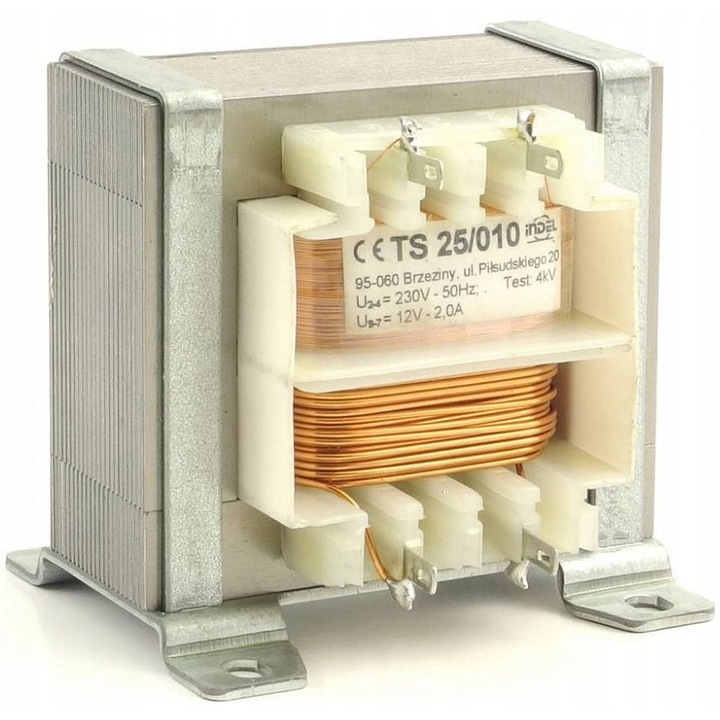 Transformator 25VA, 12V, 2A, 62x66x49mm, Indel