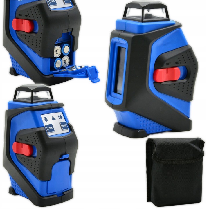 Laser 360, proiectie linii, rosu, set cu husa si baterii