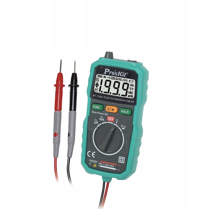 Mérőműszer, univerzális multiméter MT-1508, Proskit, 600V, LCD, 125x60x26mm