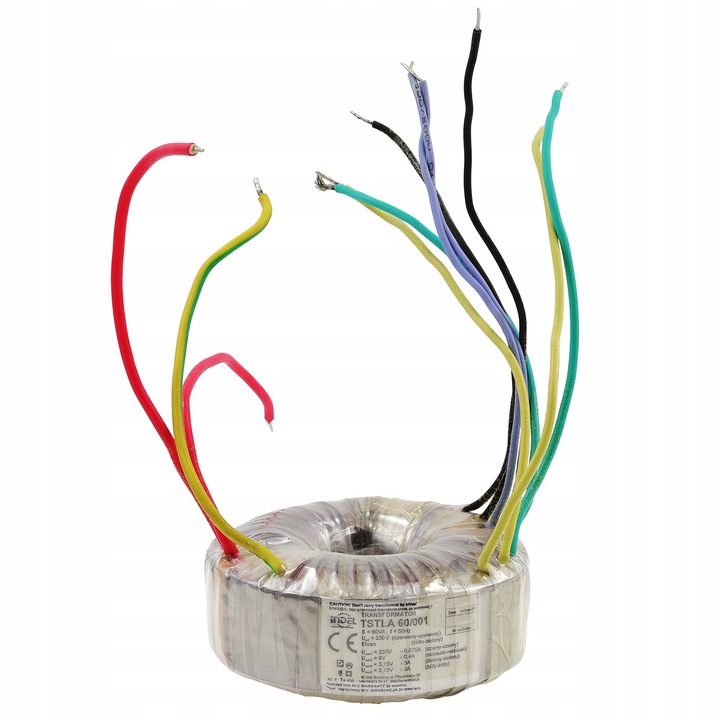 Transformator toroidal 60VA, Indel, 230V, 9V, 2x3.15V