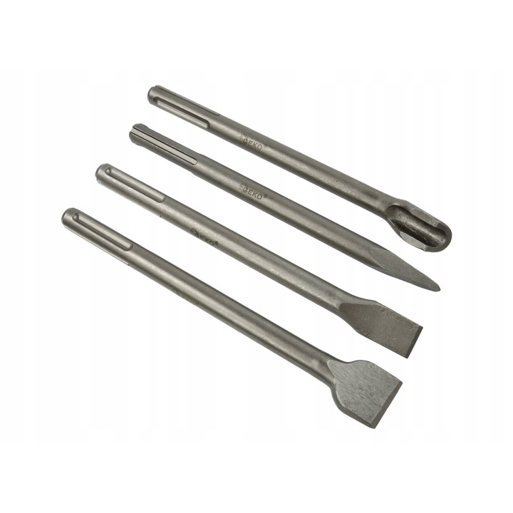 Set 4 dalti pentru breton, 250 mm, SDS MAX, otel rezistent, argintiu