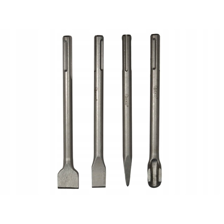 Set 4 dalti pentru breton, 250 mm, SDS MAX, otel rezistent, argintiu