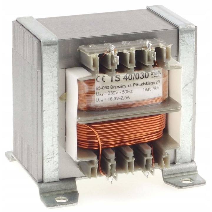 Transformator 16.3V-2.5A, Indel, TS 40/030, 40VA, 62x66x60mm