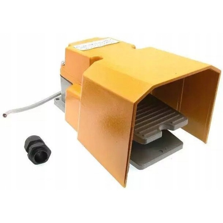 Intrerupator ON-OFF pedala LTH6-1, 10A 250V, cu cablu 15cm, bistabil, cu protectie, galben