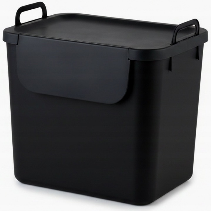 Модулен кош за отпадъци Jive, 30L, черен, Rotho, 38,5x28,6x37,9см