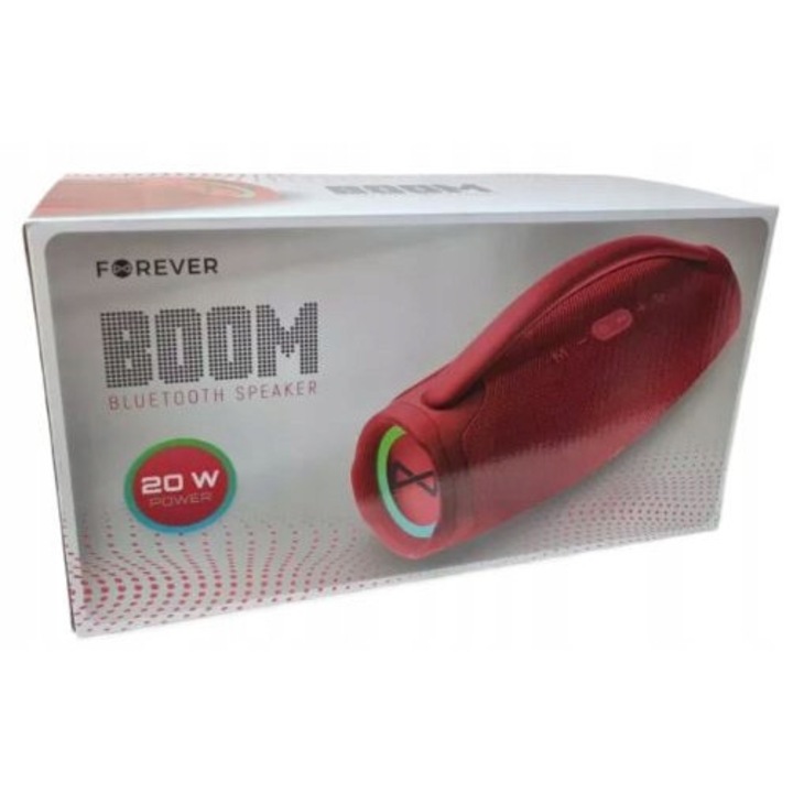 Boxa portabila Forever, model FG-BB-02, 20W, Bluetooth, rosie, 2x70mm ...