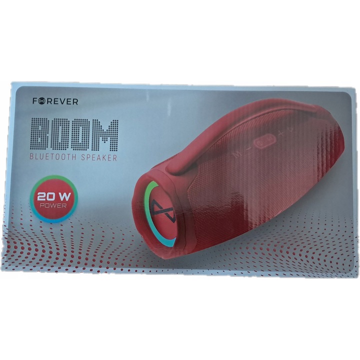 Boxa portabila Forever, model FG-BB-02, 20W, Bluetooth, rosie, 2x70mm