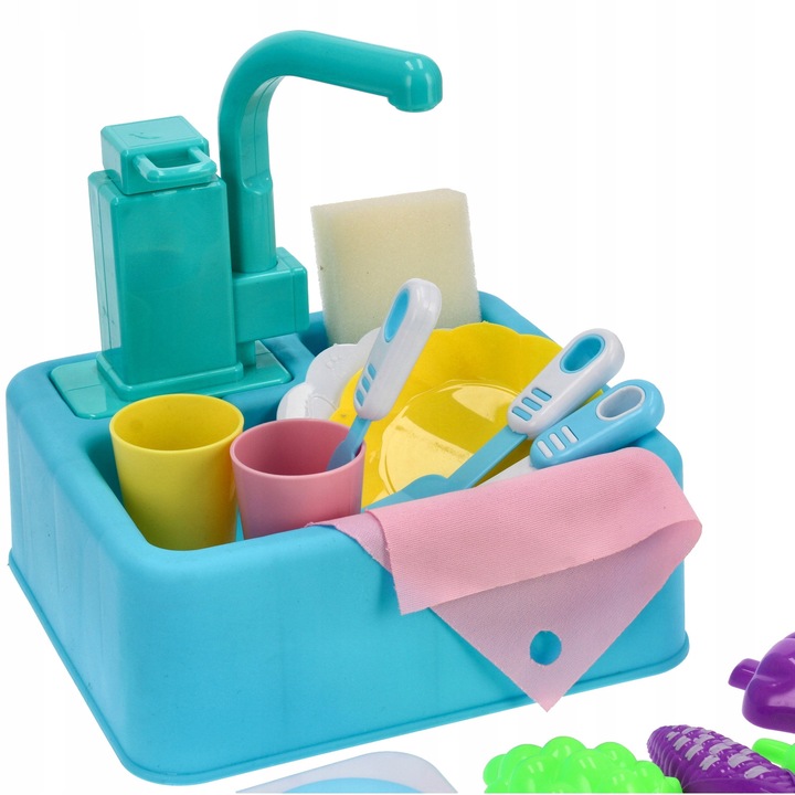 Set bucatarie pentru copii, Zlewozmywak Mega Creative, cu apa curenta, 18x18x17cm, 3+ ani