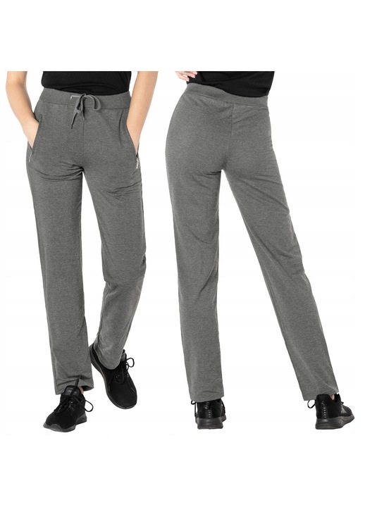 Pantaloni sport dama, 5527, confortabili, antracit, bumbac-poliester, XL INTL