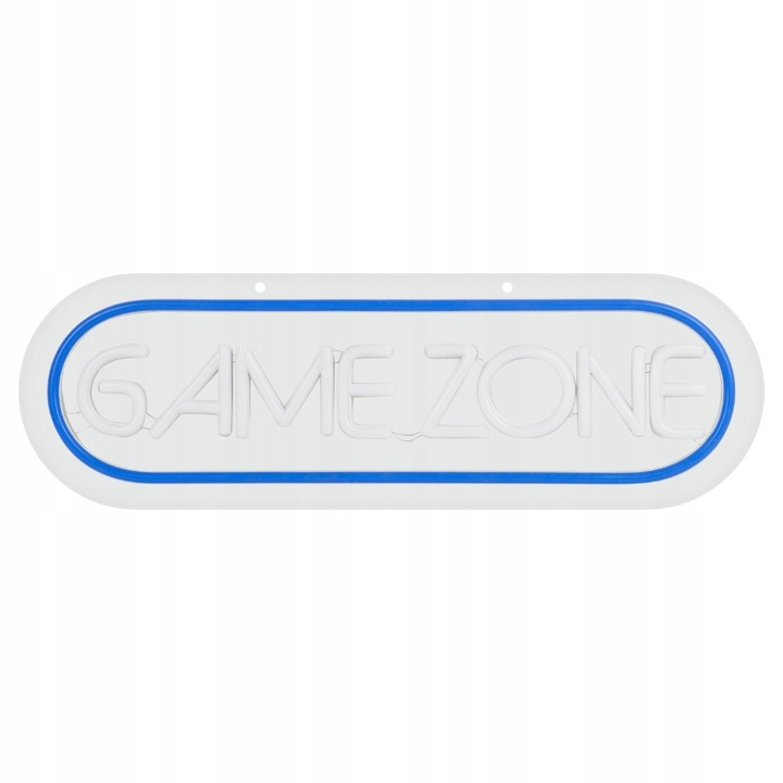 Неонов LED "Game Zone", DPM, 42,5x13,7см, бял със синя рамка, USB захранване или батерии